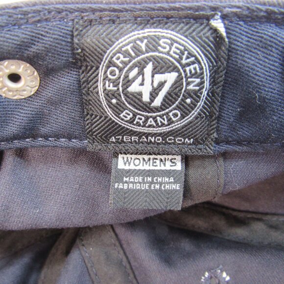 New England Patriots Forty Seven Brand Women Patch Logo Black Adjustable Cap Hat - Picture 8 of 8